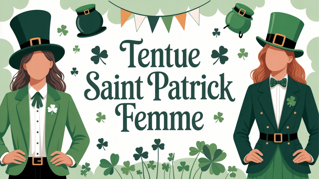 tenue saint patrick femme illustration festive ambiance irlandaise