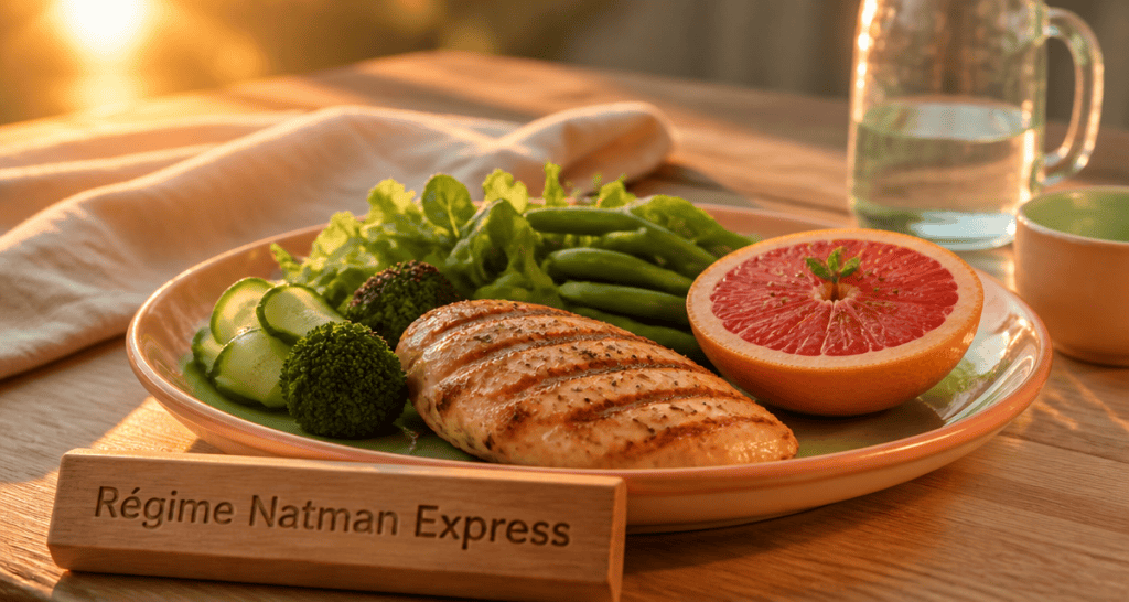 regime rapide et efficace Natman assiette poulet legumes