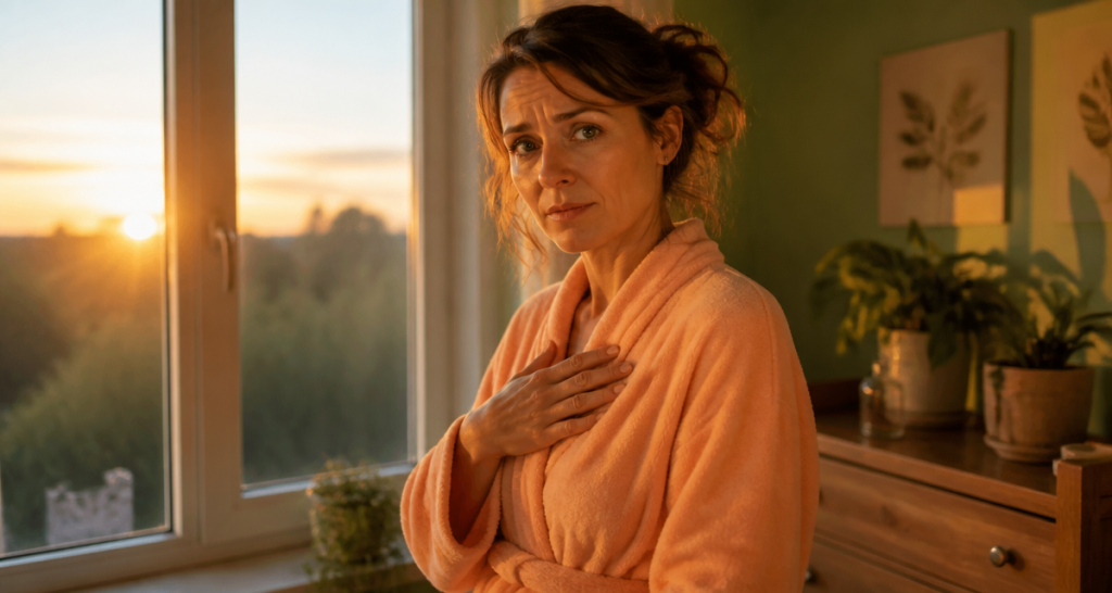 douleur prothèse mammaire après 10 ans femme main poitrine
