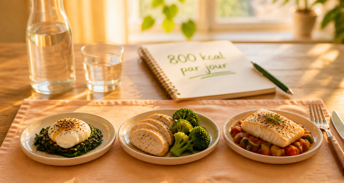 plateau repas 800 calories par jour portions saines