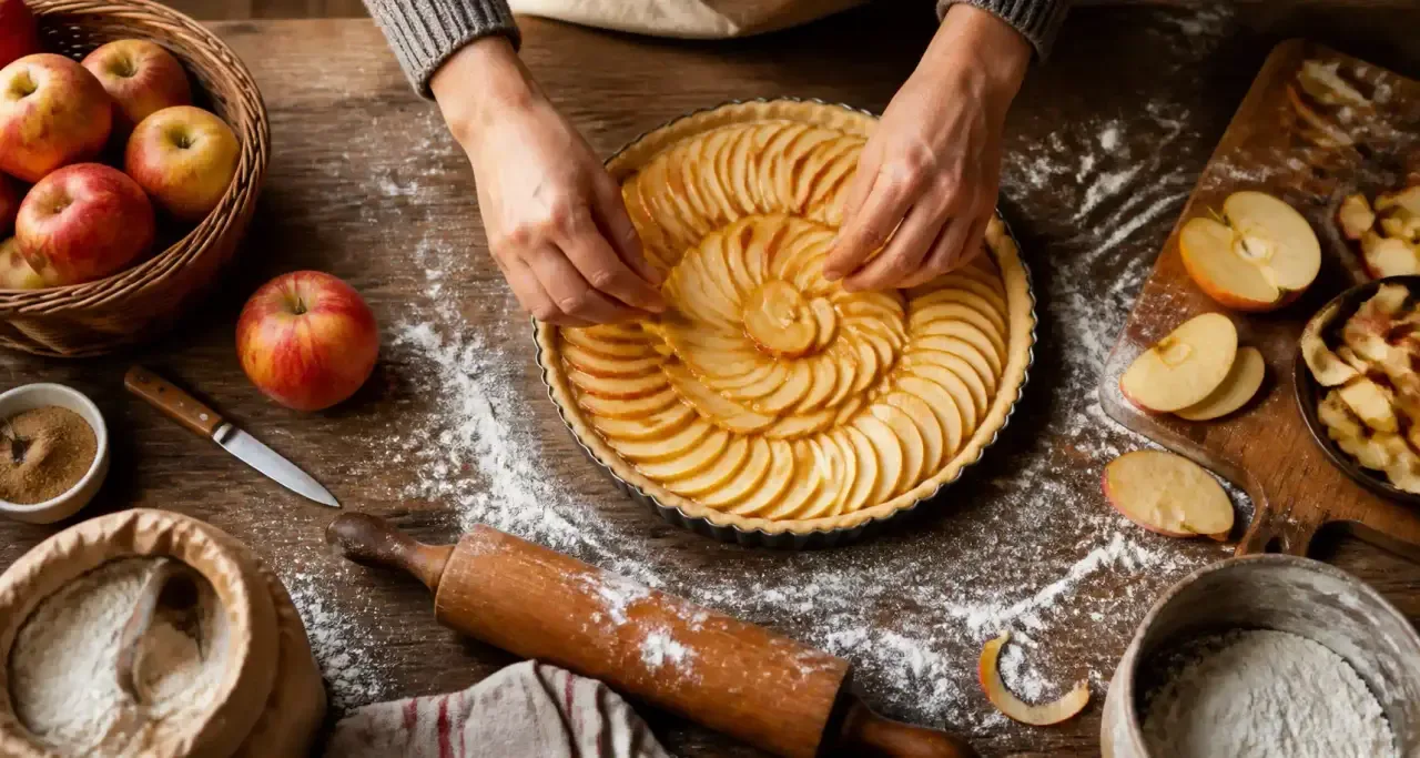 Préparation d'une tarte maison