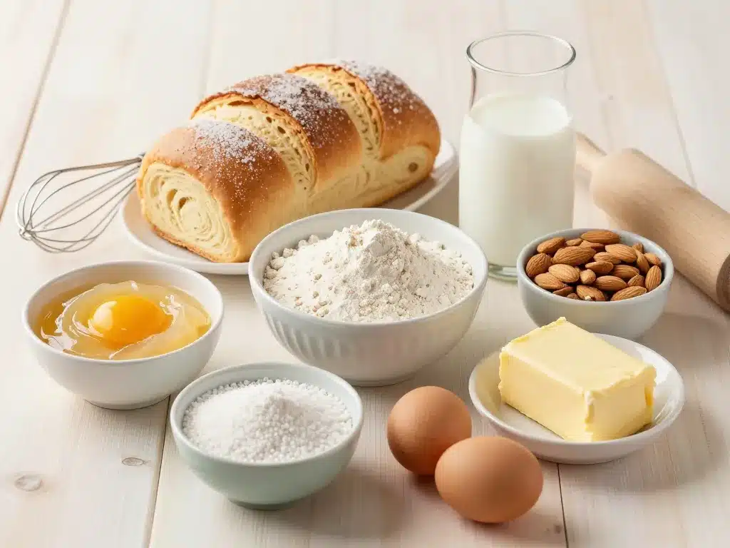 Ingrédients essentiels brioche sans sucre, farines, édulcorants