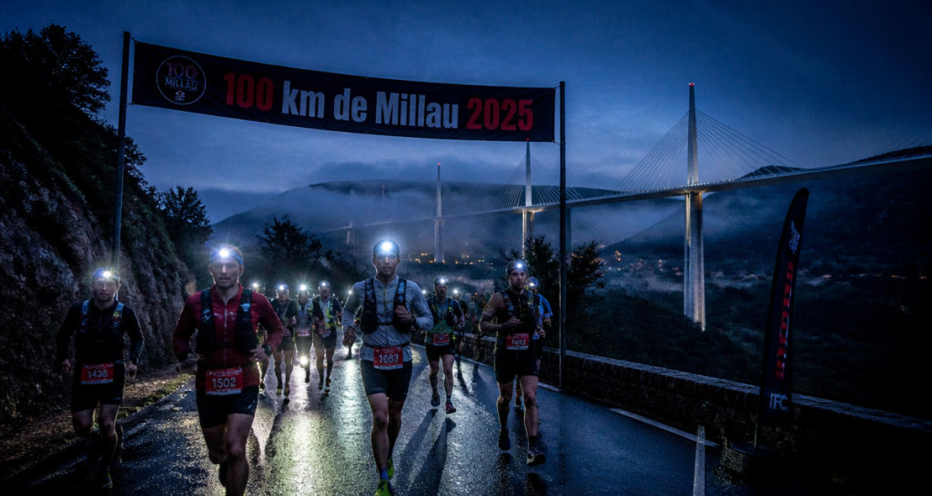 100 km millau resultat coureurs sur route viaduc