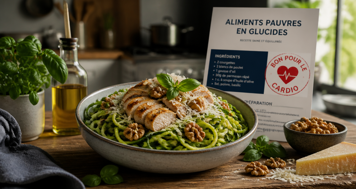 aliments pauvre en glucide zoodles poulet