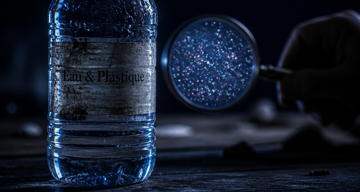 eau bouteille plastique microplastiques en suspension