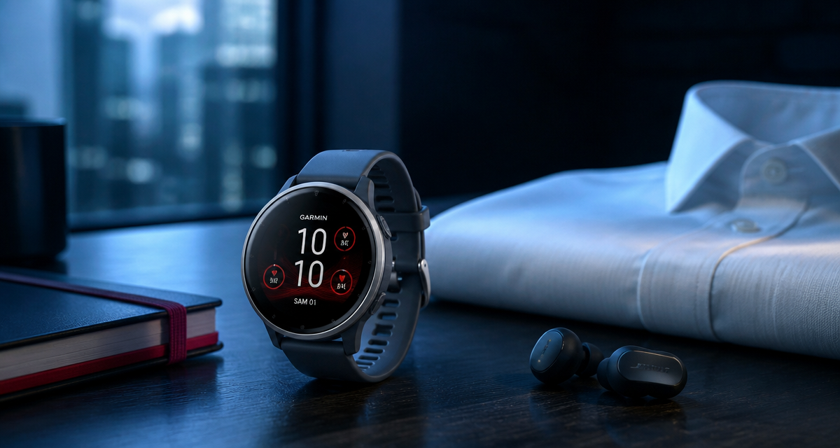 garmin venu 2s avis montre gris ardoise sur bureau