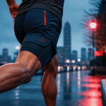 short 2 en 1 homme bleu nuit course