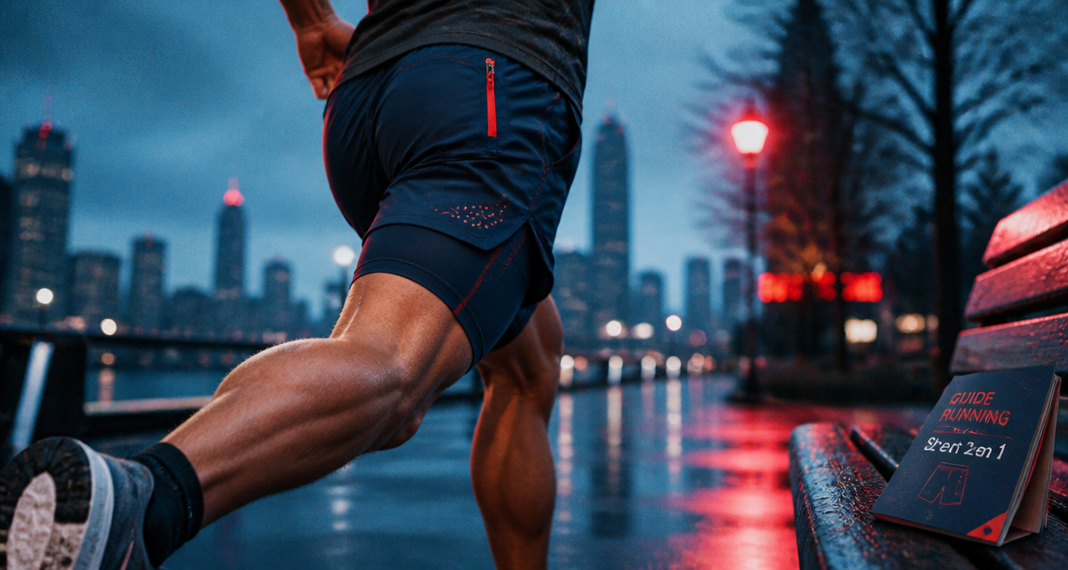 short 2 en 1 homme bleu nuit course