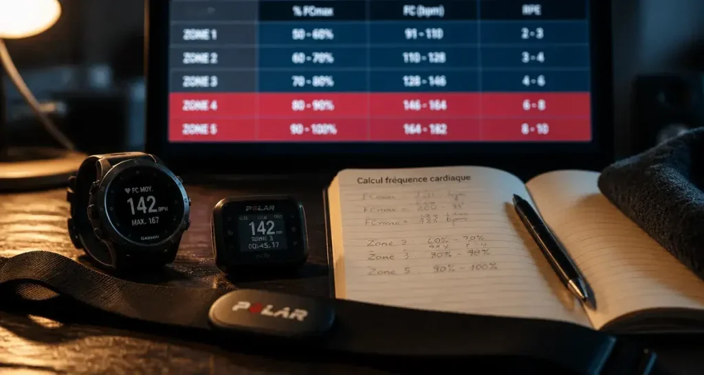 Calculer la frequence cardiaque : cardiofréquencemètre et montre
