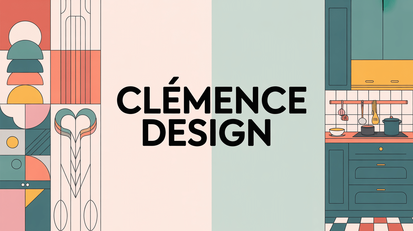 adhesifs colorés et cuisine élégante clemence design