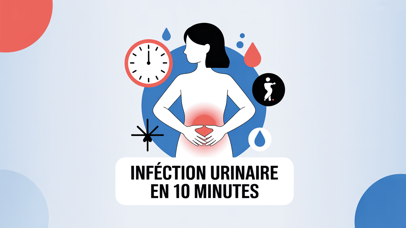 Illustration infection urinaire 10 minutes zone abdominale et soulagement