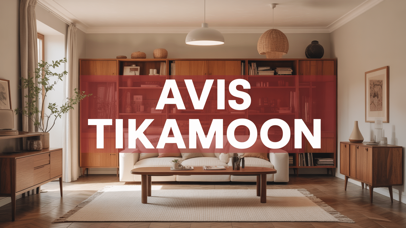Salon moderne avec meubles en bois massif Tikamoon avis