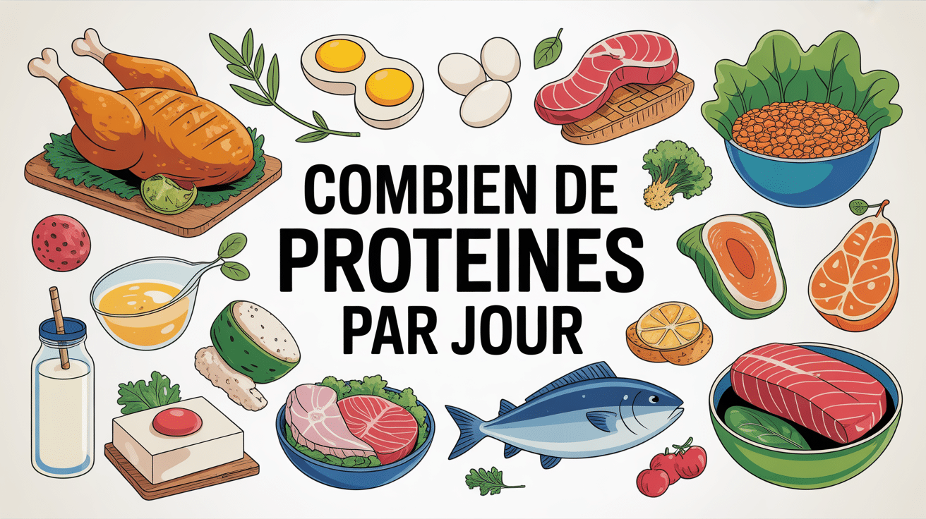 Aliments riches en proteines autour du titre combien de proteine par jour