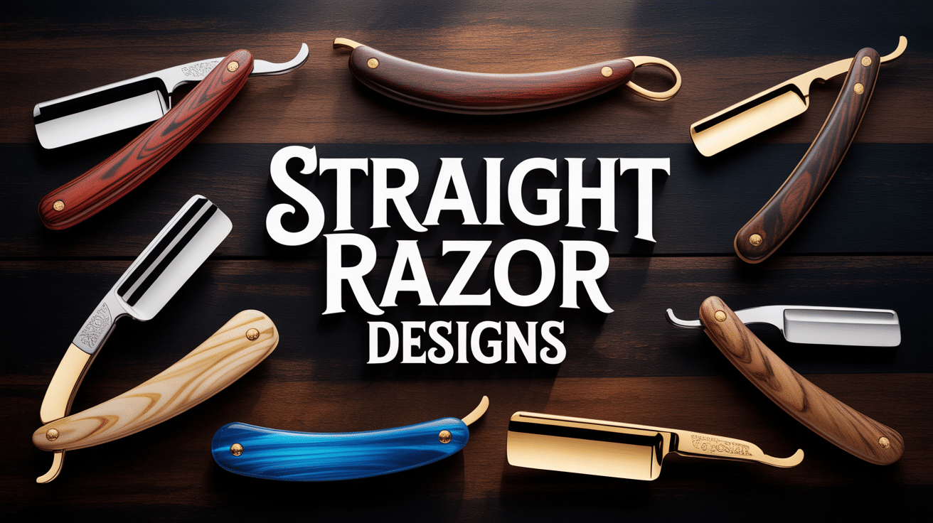 elegant straight razor designs with horn and exotic wood handles