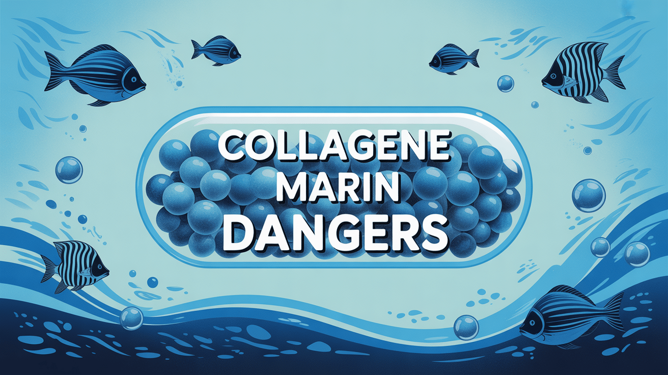 Capsule de complément de collagène marin avec bulles d'eau et écailles de poisson
