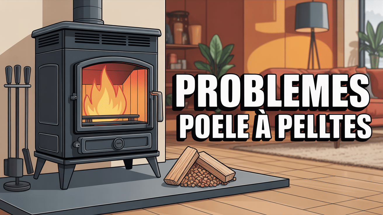 Poêle à pellet MCZ moderne avec flammes et outils