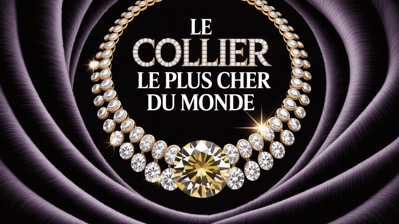 Collier le plus cher du monde en diamant jaune sur velours noir