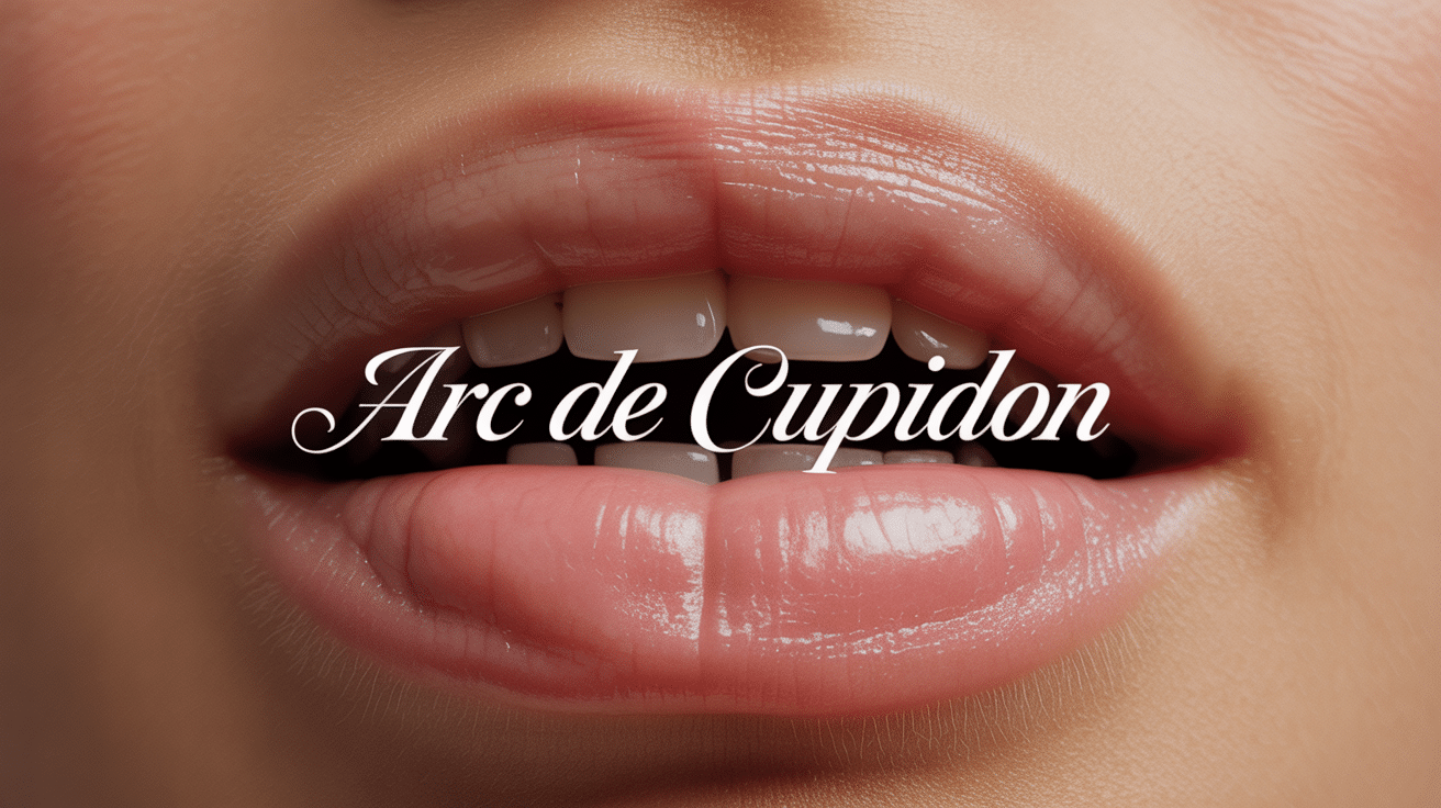 Gros plan lèvres féminines avec arc de Cupidon défini