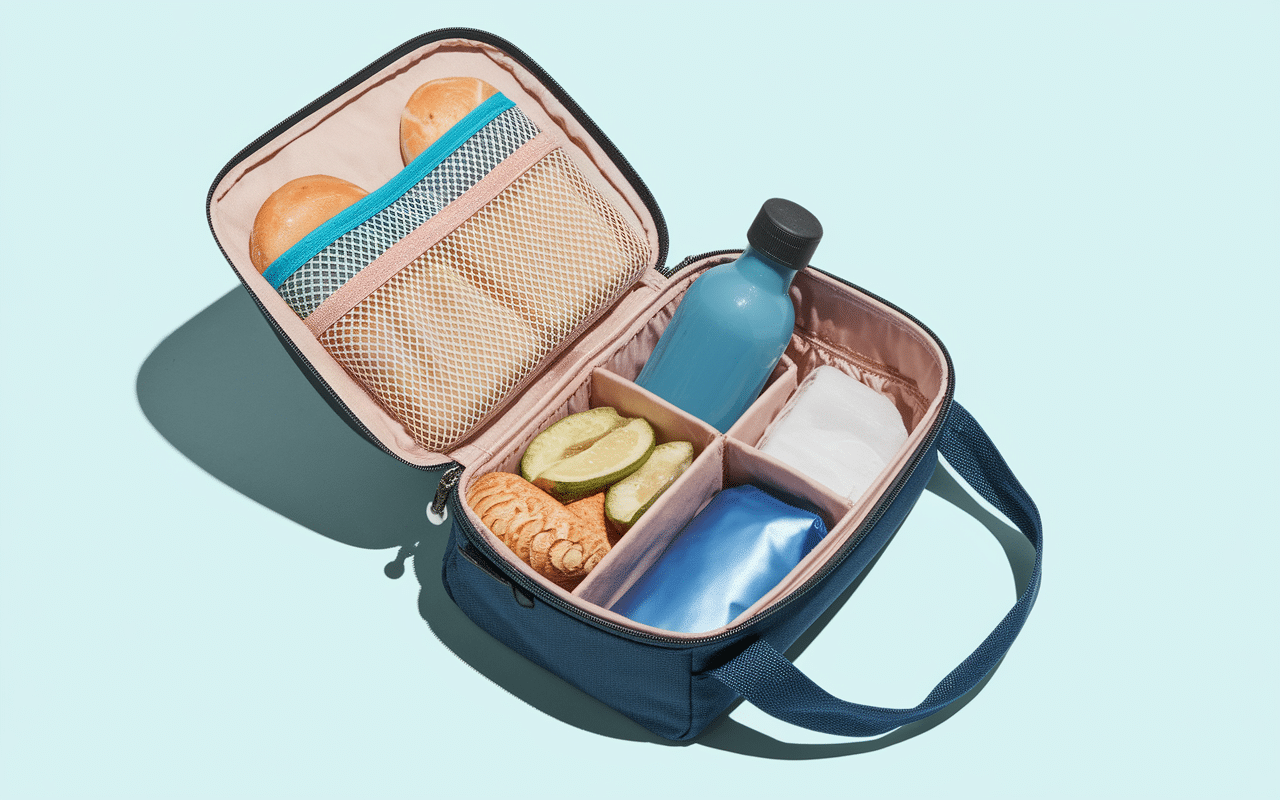 Lunch handbag ouvert organisation pratique