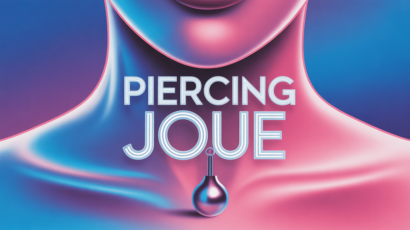 gros plan piercing joue illustration moderne