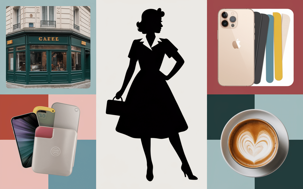 robe pin up style rétro moderne collage