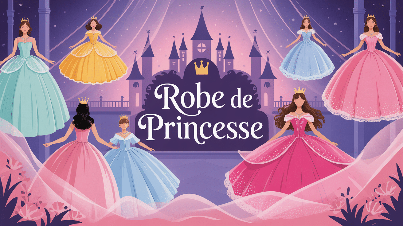 Scène féerique avec robes de princesse élégantes
