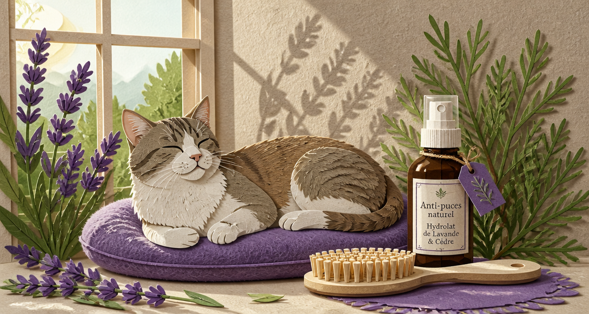 anti puce huile essentielle chat coussin lavande