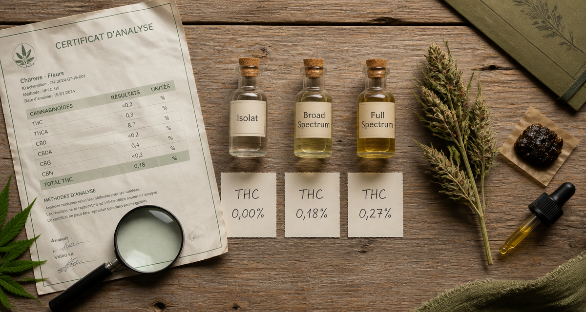 cbd sans thc isolat broad spectrum full spectrum test