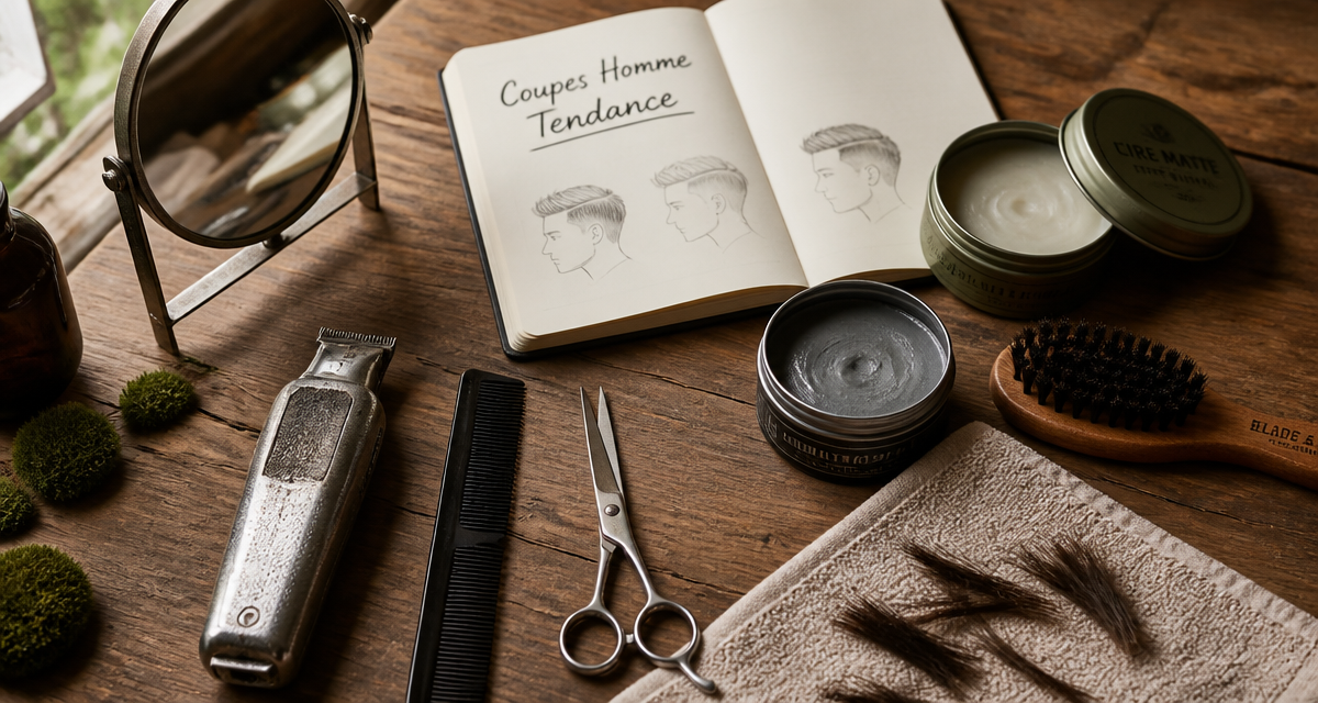 coupe homme tendance outils coiffure