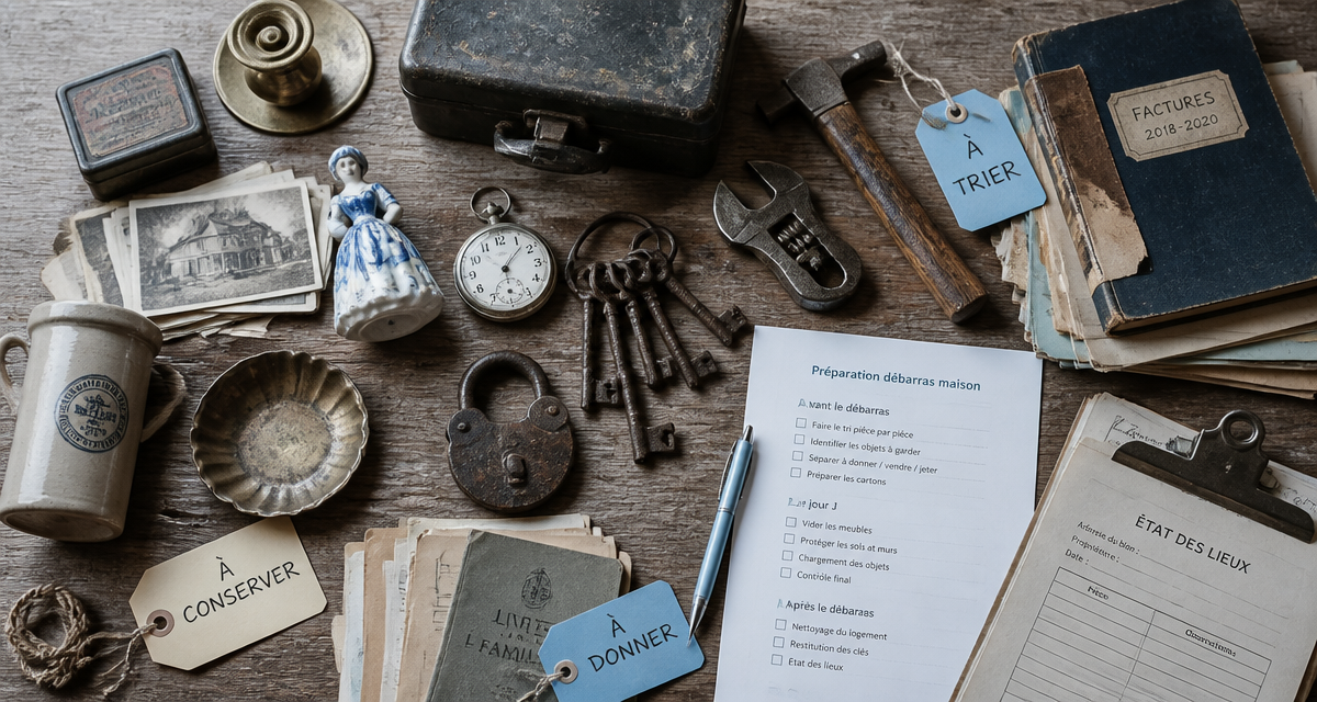 debarras maison table objets checklist