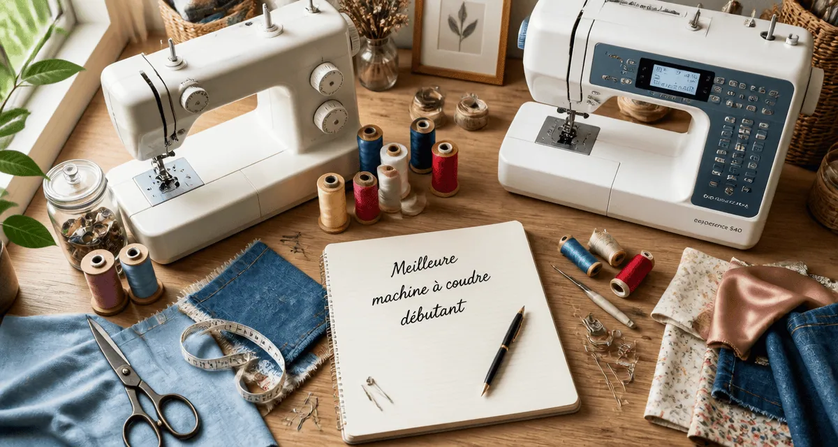 meilleure machine à coudre débutant sur plan de travail