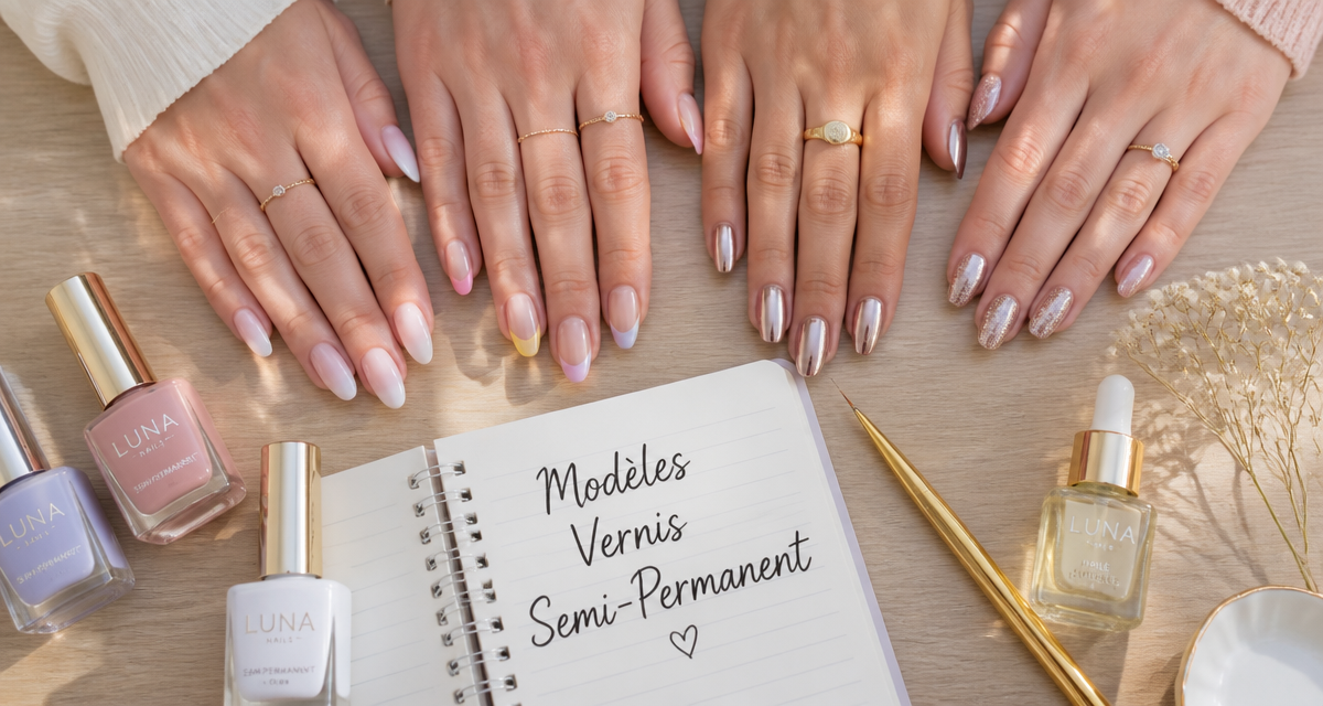 modèle vernis semi permanent sur plusieurs mains