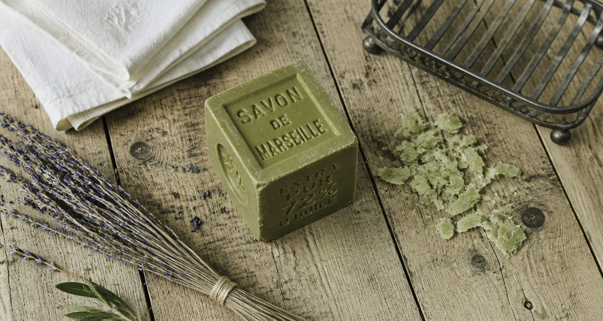 savon de marseille bienfaits cube olive sur planche bois