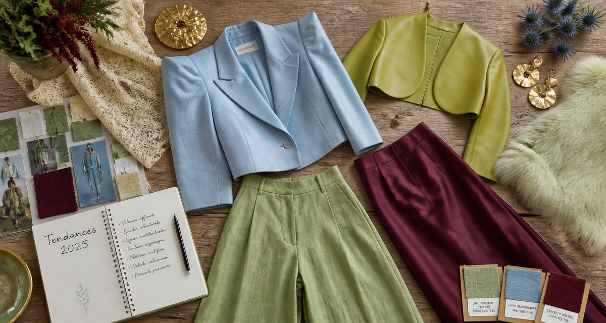 Tendance mode 2025 vêtements et accessoires flat-lay