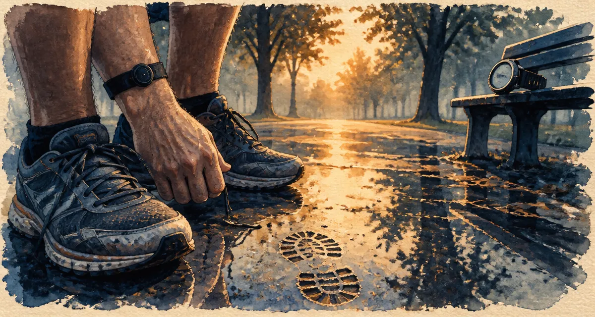 10 bienfaits de la course a pied : chaussures de course sur trottoir humide