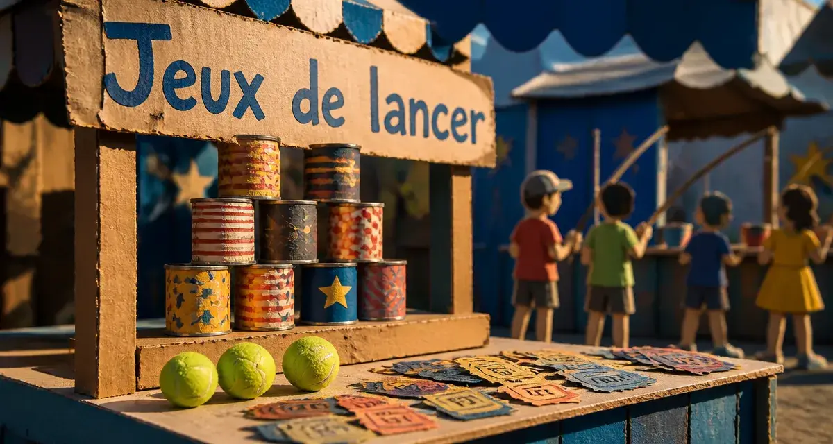 60 idées de jeux pour kermesse : stand de lancer et balles de tennis