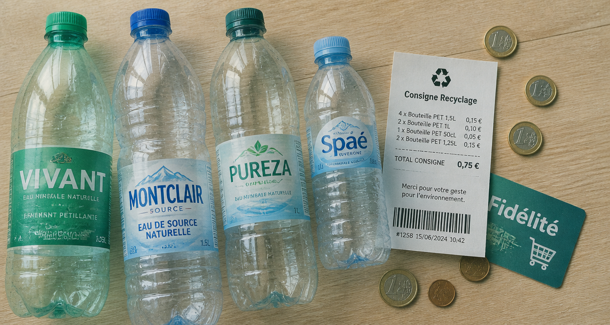 consigne bouteille plastique ticket de caisse recyclage