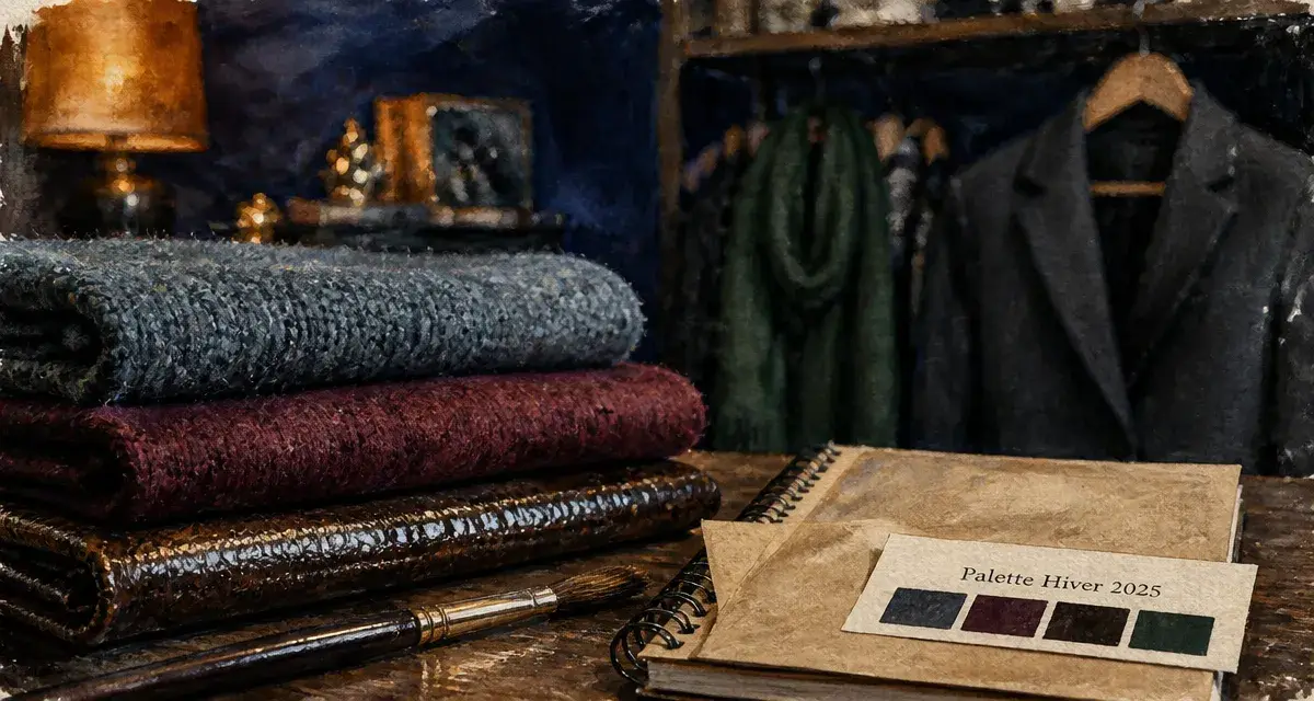 Couleurs mode hiver 2025 : bordeaux profond, laine et cachemire