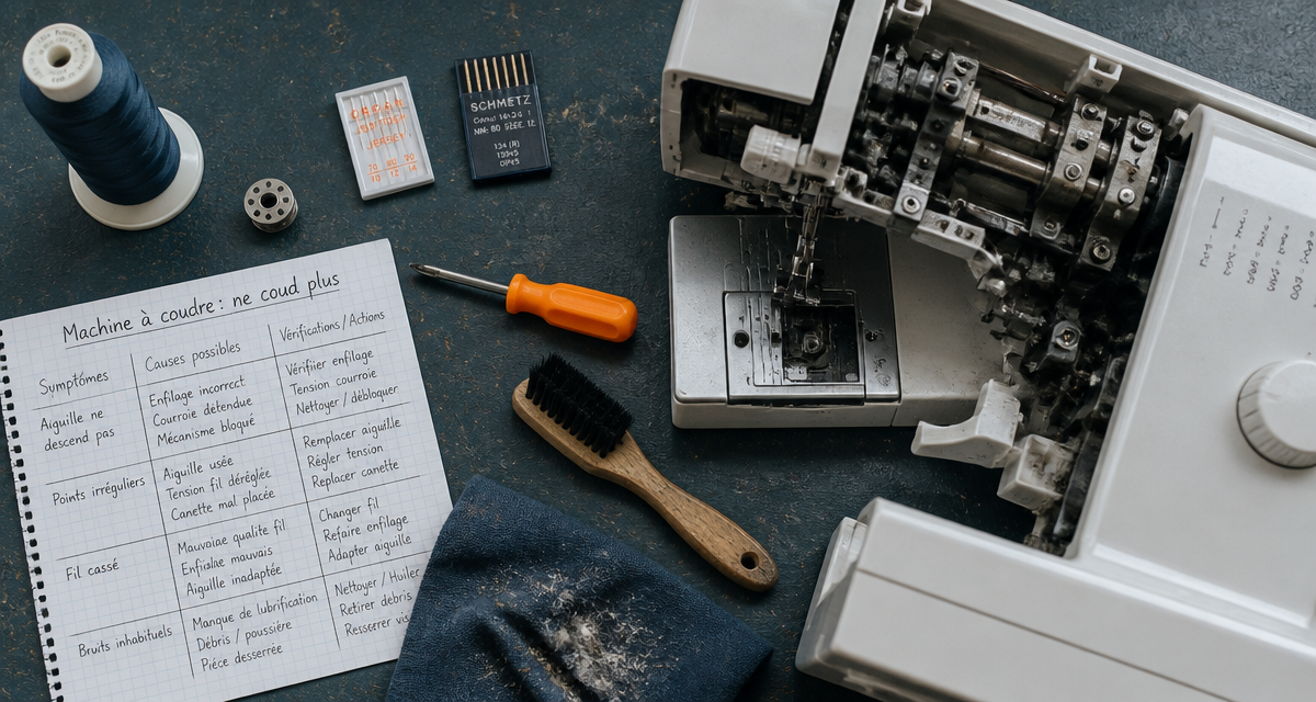 problème machine à coudre ne coud pas vue atelier