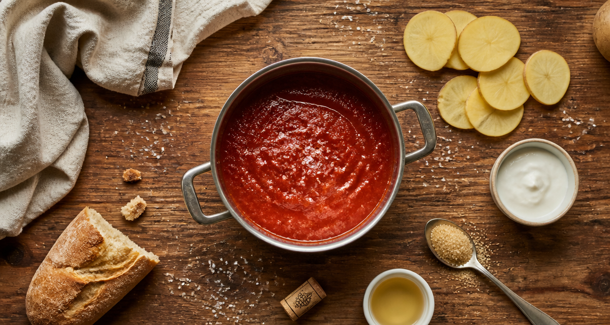Sauce trop salé et ingrédients pour corriger