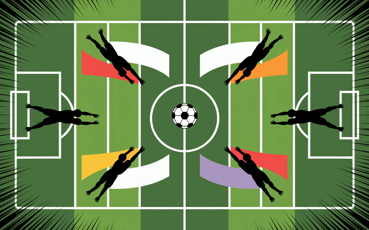 Terrain de football avec joueurs et stratégies