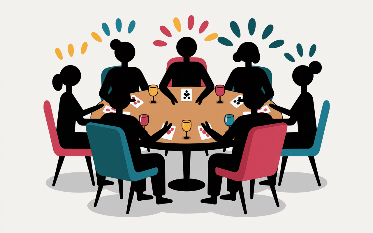 groupe joue jeu de carte alcool ambiance