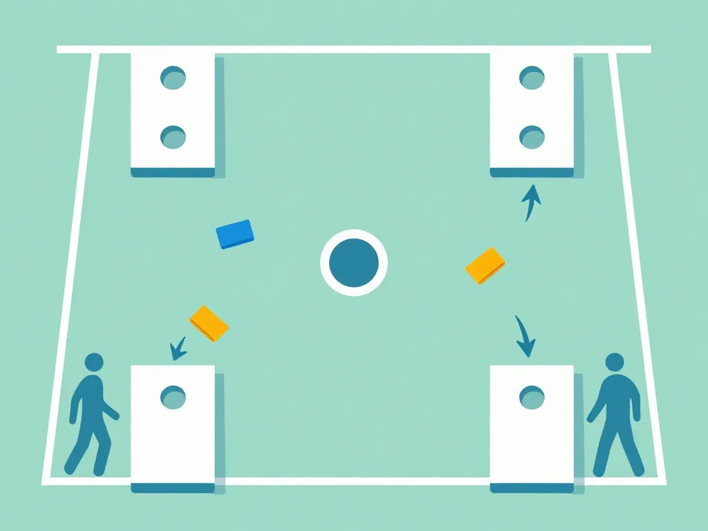 diagramme terrain cornhole équipement