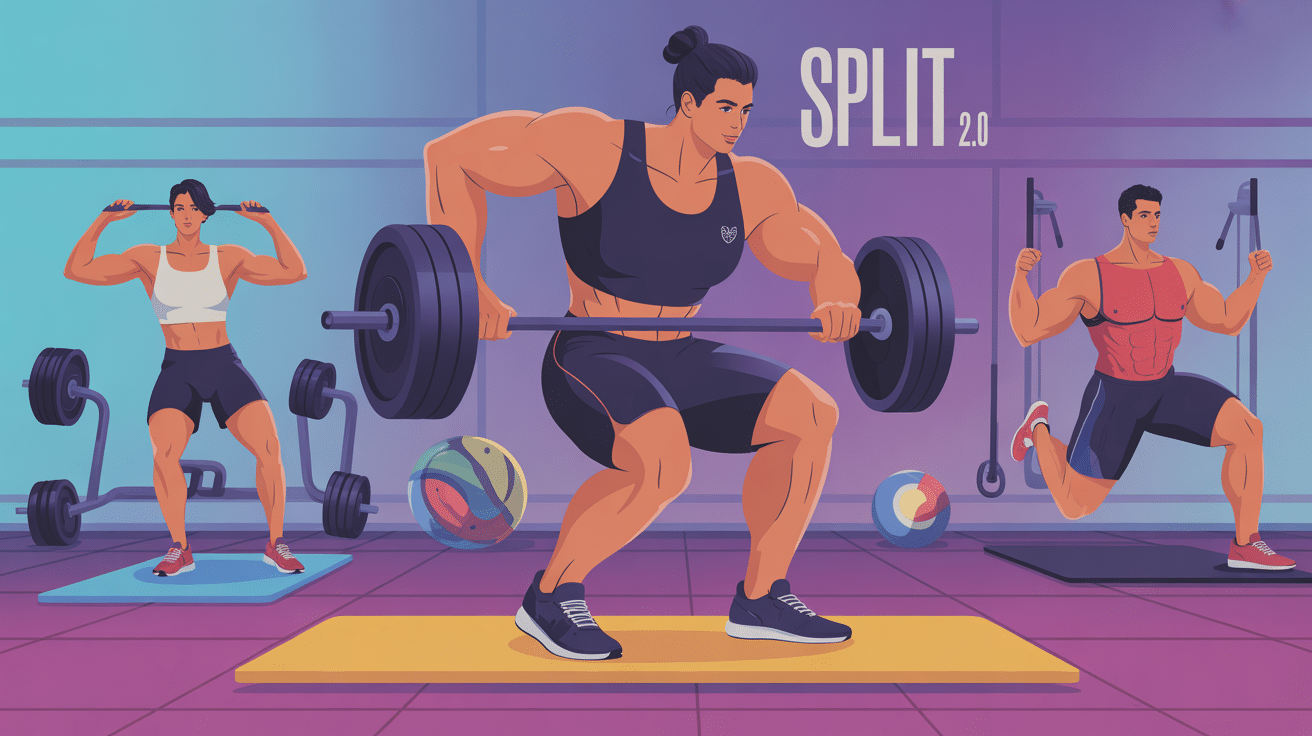 Illustration split 2.0 concept moderne musculation