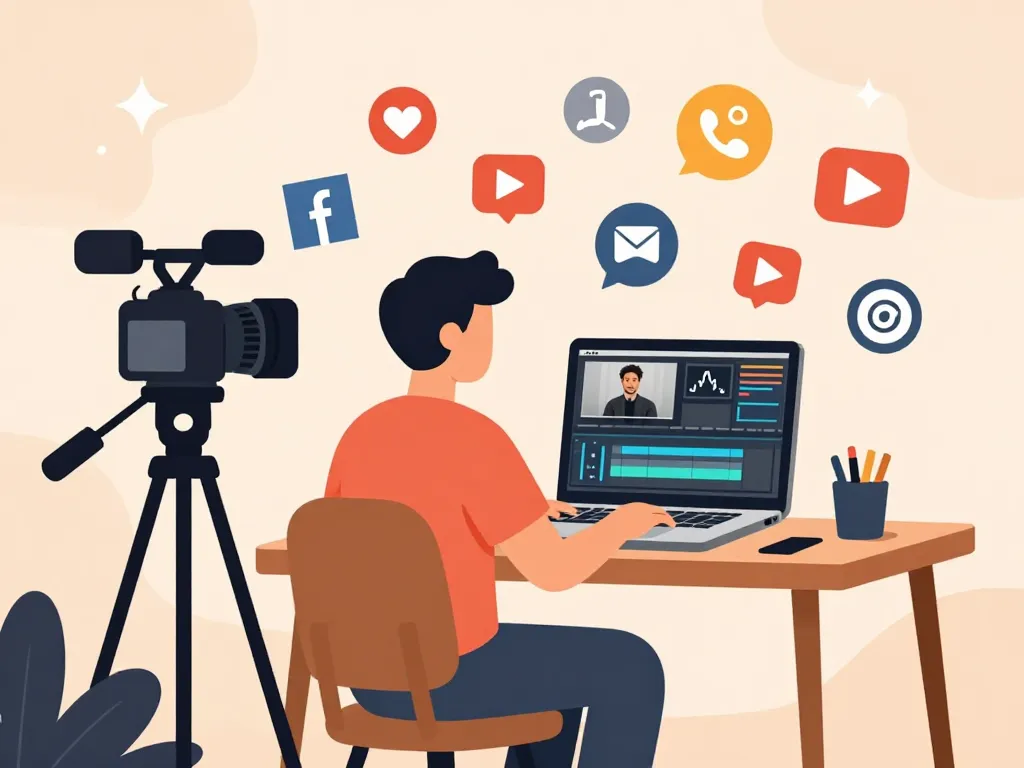 Scène youtubeur en f travail en France