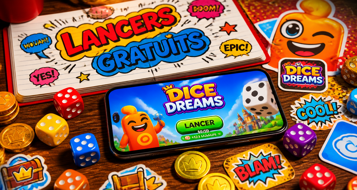 dice dreams tour gratuit dés colorés smartphone