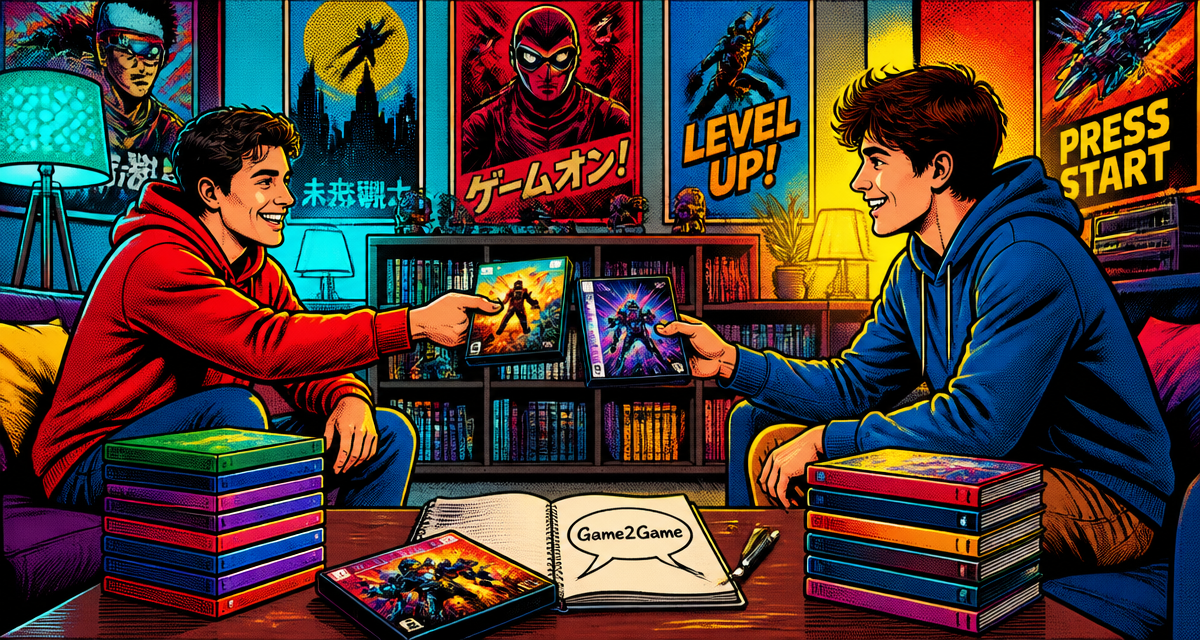 game2game échange jeux vidéo PS5 Switch salon pop art