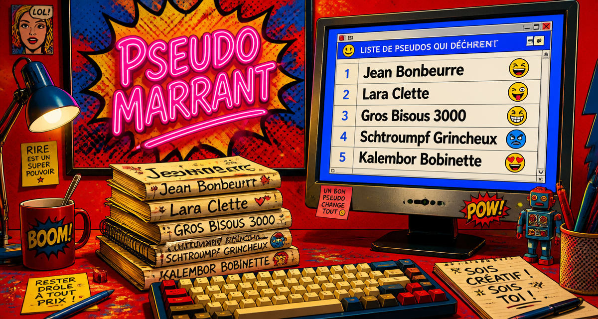 pseudo marrant jeu de mot sur bureau rétro