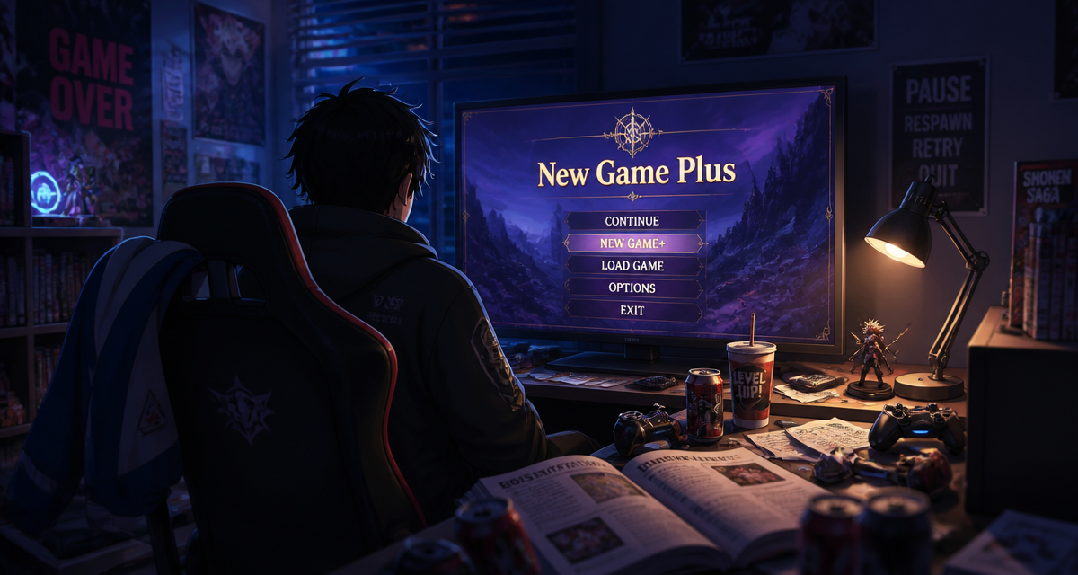 new game plus joueur chambre anime