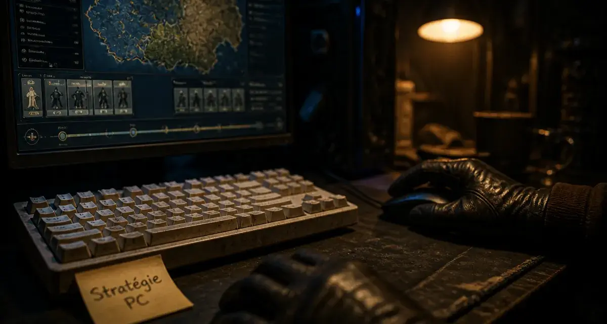 Stratégie PC jeux : écran de stratégie sur PC pour premières parties